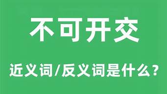 不可开交的意思是什么意思_不可开交意思解释